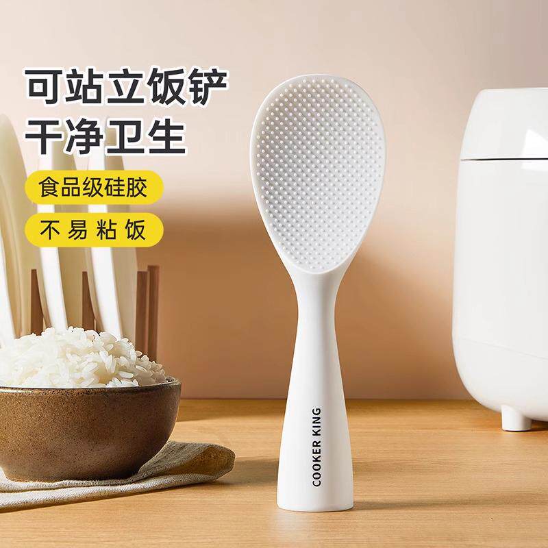 日本新款站立式食品级硅胶饭勺图片