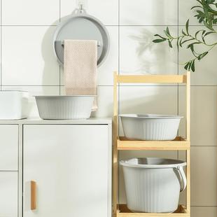 大号水桶家用储水用带盖手提圆桶加厚塑料桶学生宿舍洗澡桶盆套装