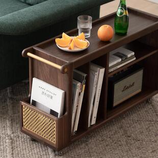 巴士边柜 致家家居|客厅实木沙发边几可移动茶几边柜侧边柜小推车