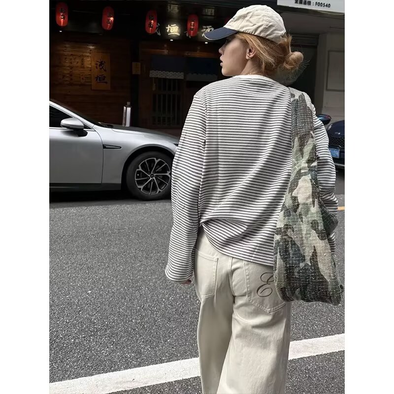 长袖t恤简约新款男底衫条纹上衣潮513ACT2299P47,男装T恤,星座513A