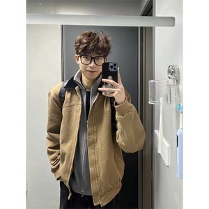 vintage水洗帆布牛仔外套男款秋季潮牌美式翻领底特律工装夹克图片
