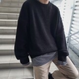 纯色毛衣男圆领宽松长袖针织上衣百搭5新款线衣513AMY2219P37，男装针织衫/毛衣，星座513A