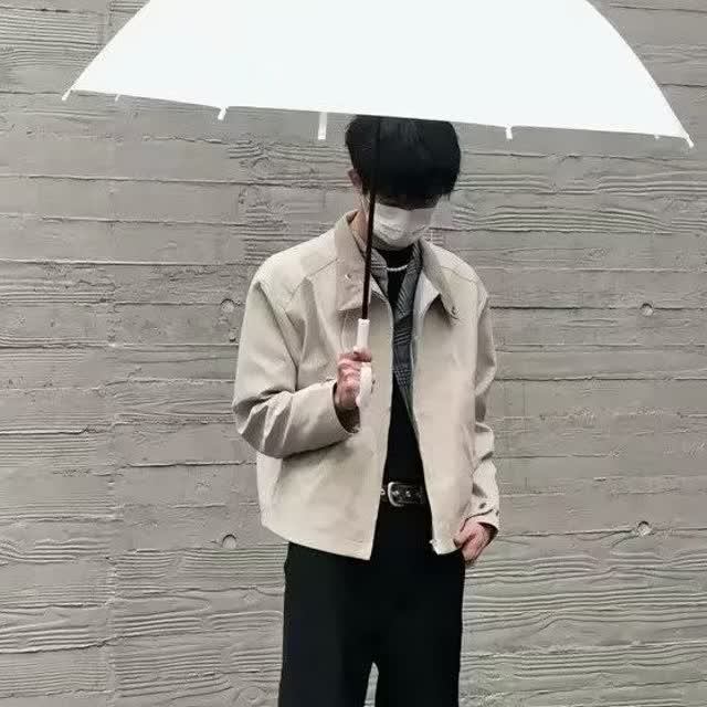 拼接领短款夹克男女同款休闲百搭情侣工装外套上衣513SJK2314P63,男装夹克,星座513A