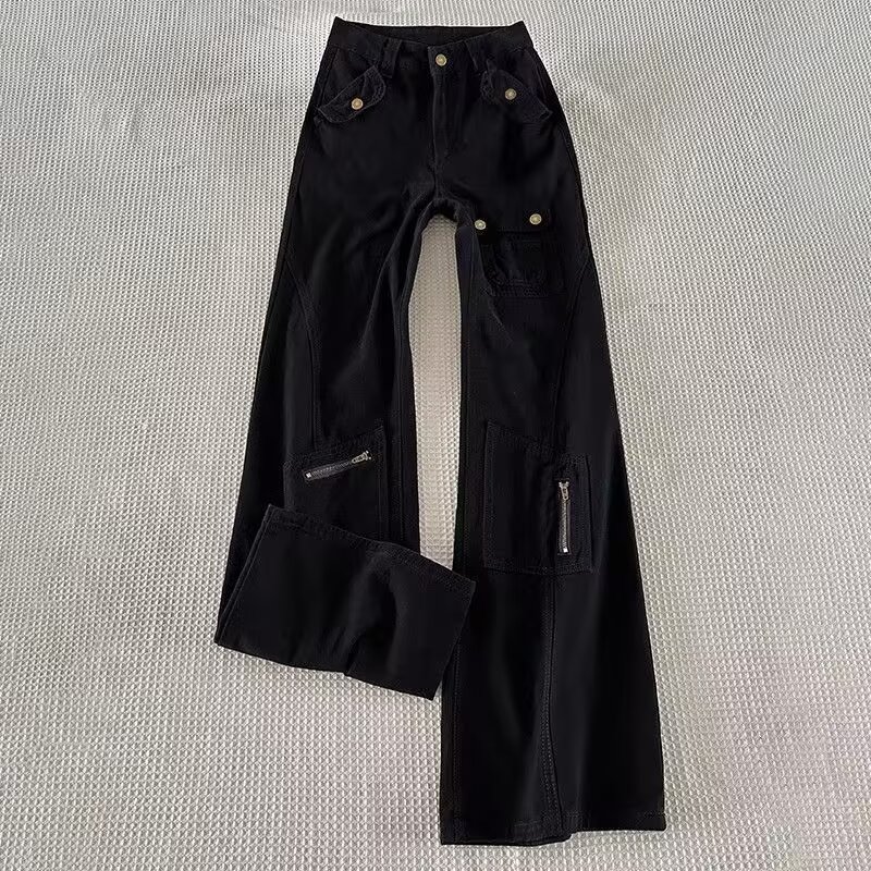 重工大口袋工装裤男女拼接水洗解构褶皱宽松伞兵裤513CK2223P53,男装工装外套,星座513A
