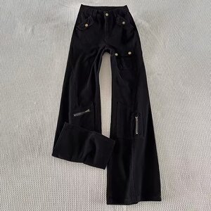 重工大口袋工装裤男女拼接水洗解构褶皱宽松伞兵裤513CK2223P53图片
