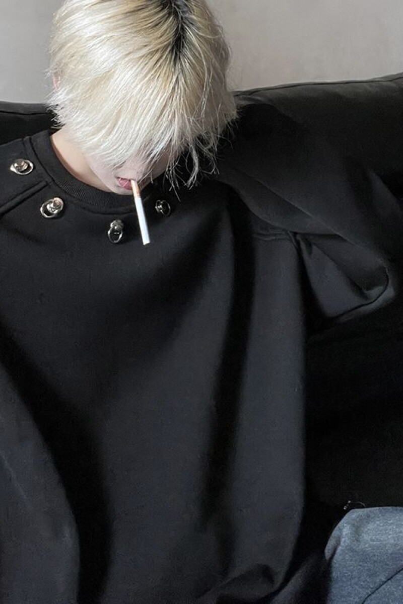 复古垫肩圆领卫衣男女铆钉内搭长袖外套513AWY2073P36,女装短外套,星座513A