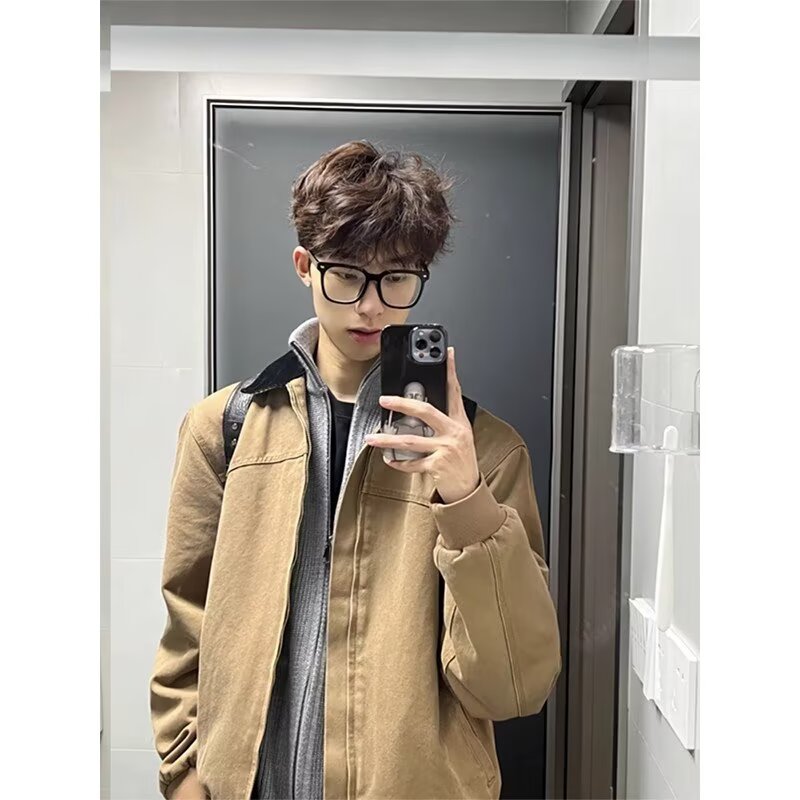 vintage水洗帆布牛仔外套男款秋季潮牌美式翻领底特律工装夹克,男装夹克,星座513A