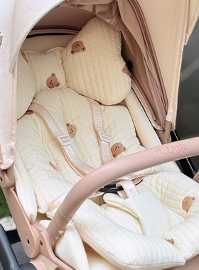 婴儿车坐垫秋冬季加厚遛娃车elittle逸乐途emu小推车垫子适用配件