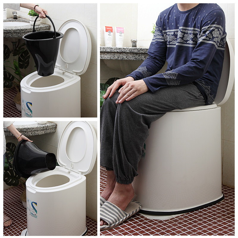 家用马桶老人孕妇坐便器如厕成人尿桶移I动便携室内痰.盂加高坐便