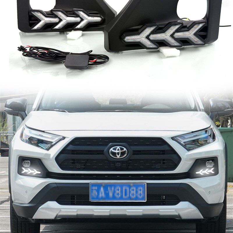 适用于23d-24款丰田RAV4探险版日行灯改装LED日间行车灯前杠装饰