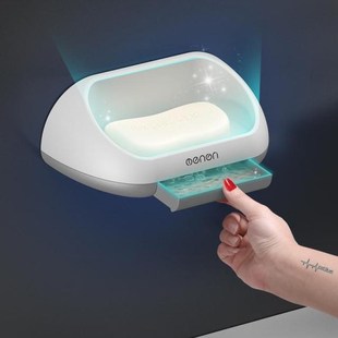 Soap Dishes Drain Wall Mounted Soap SHponge Holder Storage R