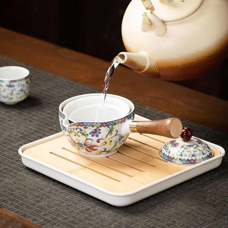 陶瓷泡茶壶懒人功夫茶具套装家用轻奢创意自动泡茶3V60度旅行包批