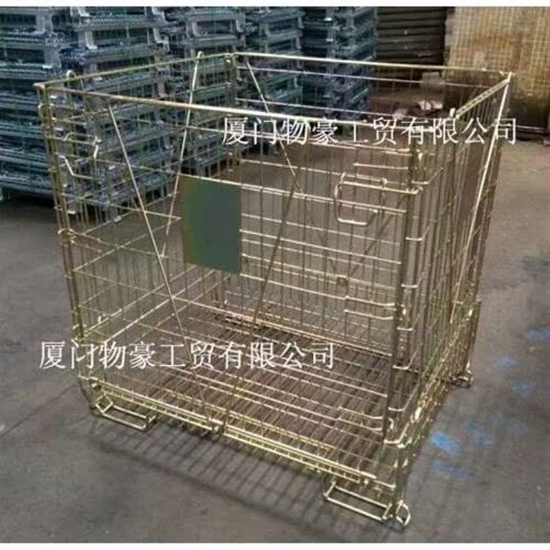 可折叠线杯笼 欧式仓储笼装红酒z空瓶铁框 点焊铁丝网格笼堆垛使