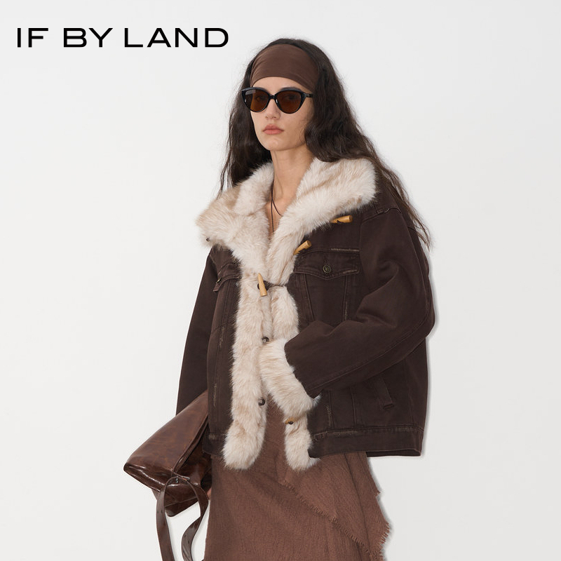 IFBYLAND复古牛仔棉服外套女