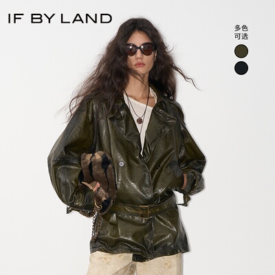 IF BY LAND设计师品牌25年秋季新款金属丝造型绵羊皮革外套女