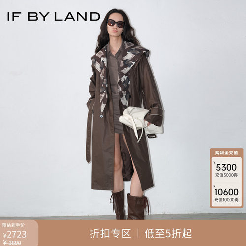 IFBYLAND可拆卸海军领风衣
