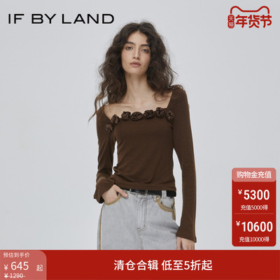 IFBYLAND一字领针织上衣