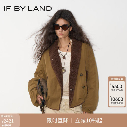 IFBYLAND翻毛领斜搭扣外套