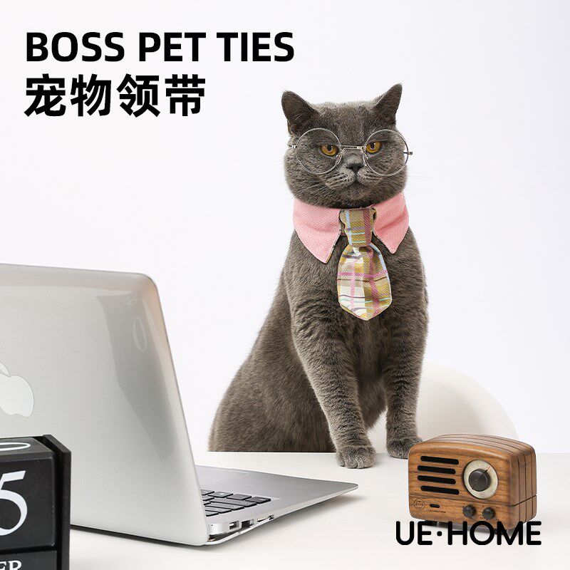 UEHOME猫咪领结英伦风绅士西装口水巾围M脖围巾围兜猫项圈宠领巾