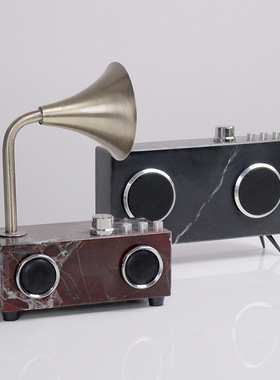 现代轻奢复古留声机播放机唱片机摆件P样板间创意软装饰品