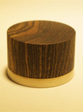 简约黄铜底座圆形木质镇纸家居桌面M摆件文房四宝绘画用品