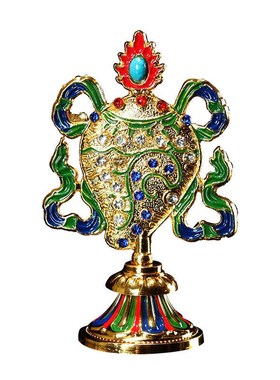 藏式迷你八吉祥摆件家p居合金禅修佛台玄关装饰吉祥八宝八瑞物组