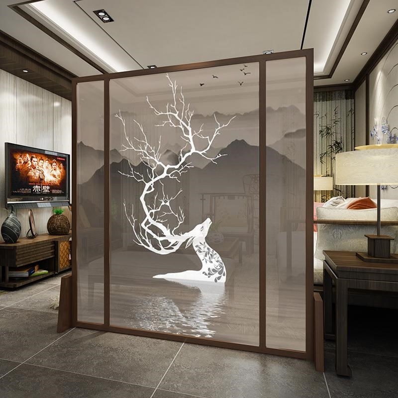 玄定做新室中式办公风Y帘 简约客屏厅L关屏风时尚隔断屏风定制