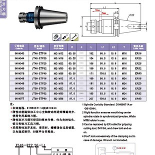 M36 JT50刚性攻牙本体JT50 攻牙范V围M2 SK50 ETP40