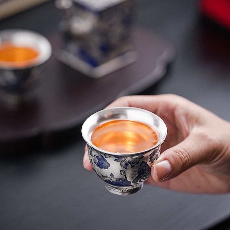 鎏银神鸟飞鱼四方壶套组家用中式D陶瓷一壶两杯功夫茶具古雅轻奢,餐饮具,功夫茶具,淘宝优惠券,粉丝福利购,淘宝优惠卷