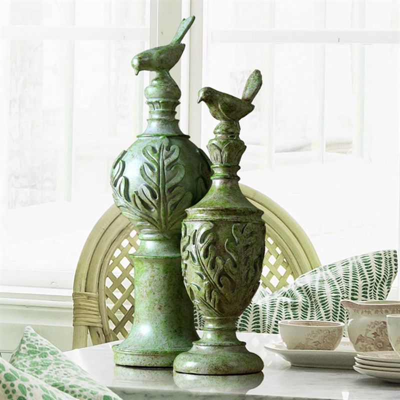 美式树脂工艺品摆件玄关摆设x电视柜装饰品创意绿色餐桌客厅样板,家居饰品,装饰摆件,淘宝优惠券,粉丝福利购,淘宝优惠卷