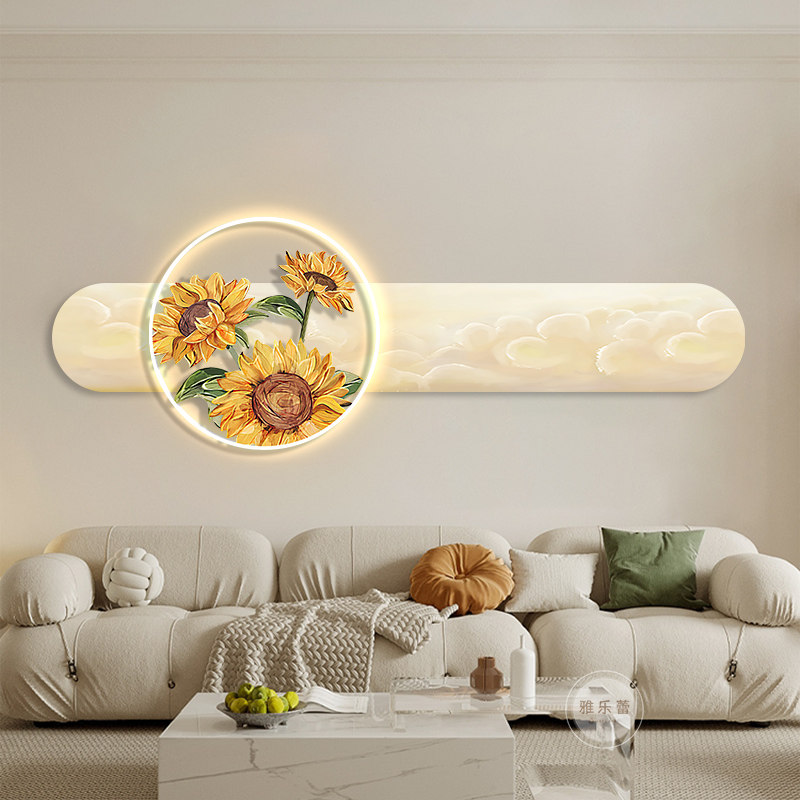 现代简约客厅装饰画lped灯光画奶油风沙发背景墙挂画卧室床头壁画,家居饰品,现代装饰画,淘宝优惠券,粉丝福利购,淘宝优惠卷