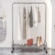 服装 店挂衣架展示架m不锈钢落地架室内移动N晾衣架收纳架置物架带