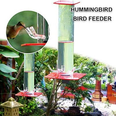 Tube Hummingbikrd Feeder Hanging Wild Bird Feeder Bright Tra