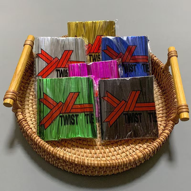 100包整箱金属扎丝糕点袋鲜花扎带扎口丝线绑丝烘焙封口扎丝批发