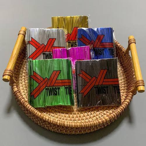 100包整箱金属扎丝糕点袋鲜花扎带扎口丝线绑丝烘焙封口扎丝批发