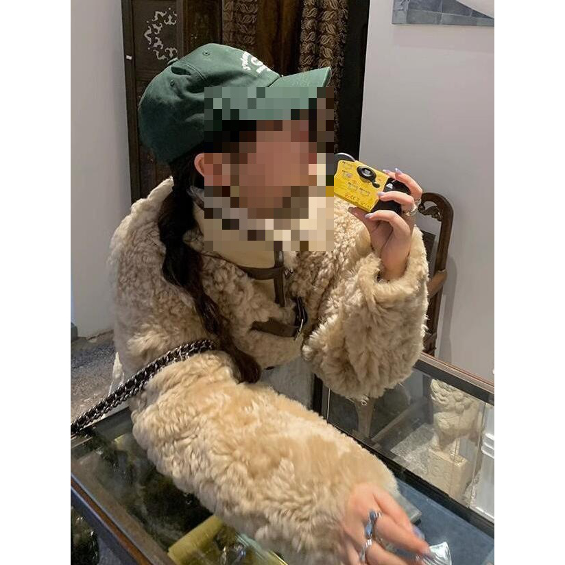 大幂幂羊羔毛皮毛一体外套女冬季加绒加厚毛毛大码女装皮草大衣