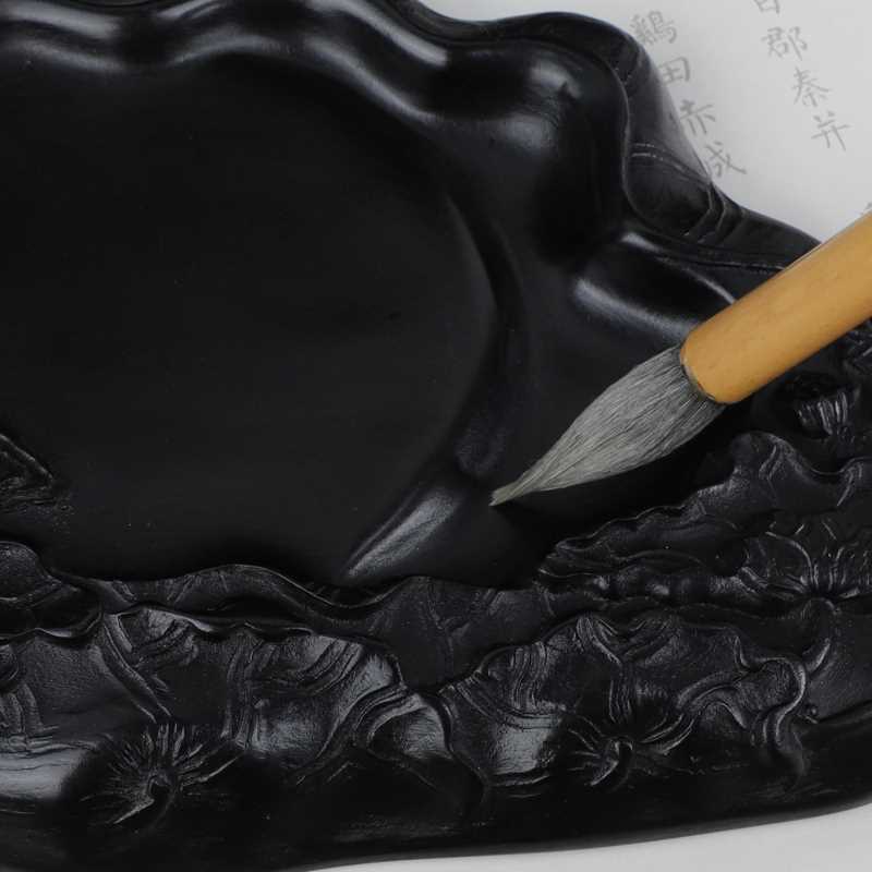 现货速发新荷花i澄泥砚墨盒砚台墨盘毛笔墨砚台原石素砚砚兼彷古