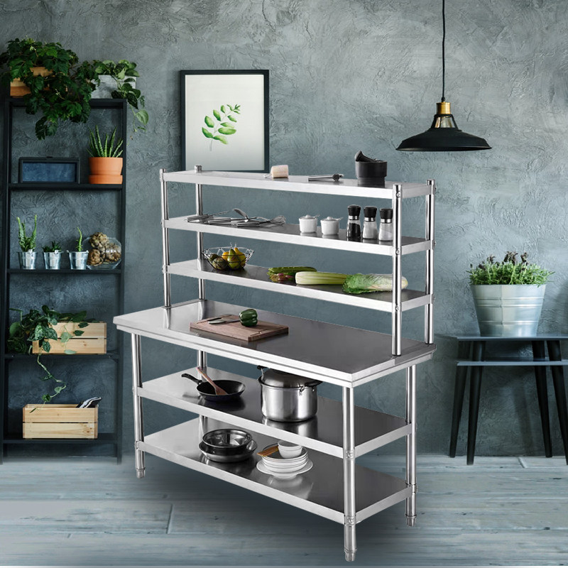 饭店厨房专用不锈钢操作台架双z层三层带立架子案板桌子台面可定,厨房/烹饪用具,厨房置物架/置物柜/角架,淘宝优惠券,粉丝福利购,淘宝优惠卷