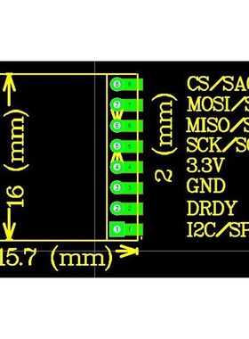 RM3100高精度3轴磁场计13104 13156 G13101电子罗盘地磁spi/i2c