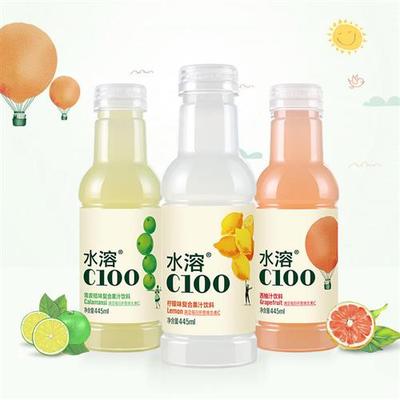 农夫山泉水溶C100柠檬味复合果汁445ml*15瓶整箱西柚维生素C饮料