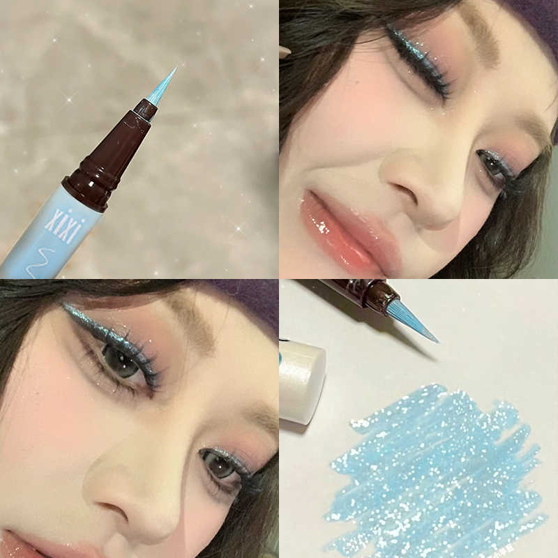 xixi爆闪碎钻彩色眼线笔液胶亮晶晶不晕染防水防汗持久卧蚕二合一