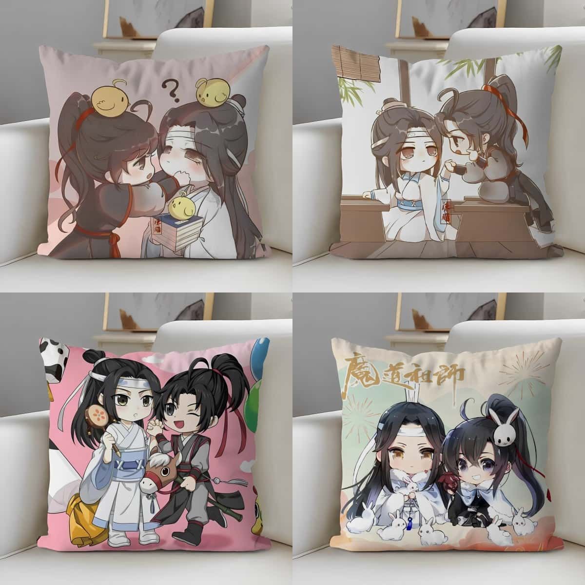 Q版魔道祖师抱枕周边创意动漫礼物定做靠垫魏无羡蓝忘机定制枕套
