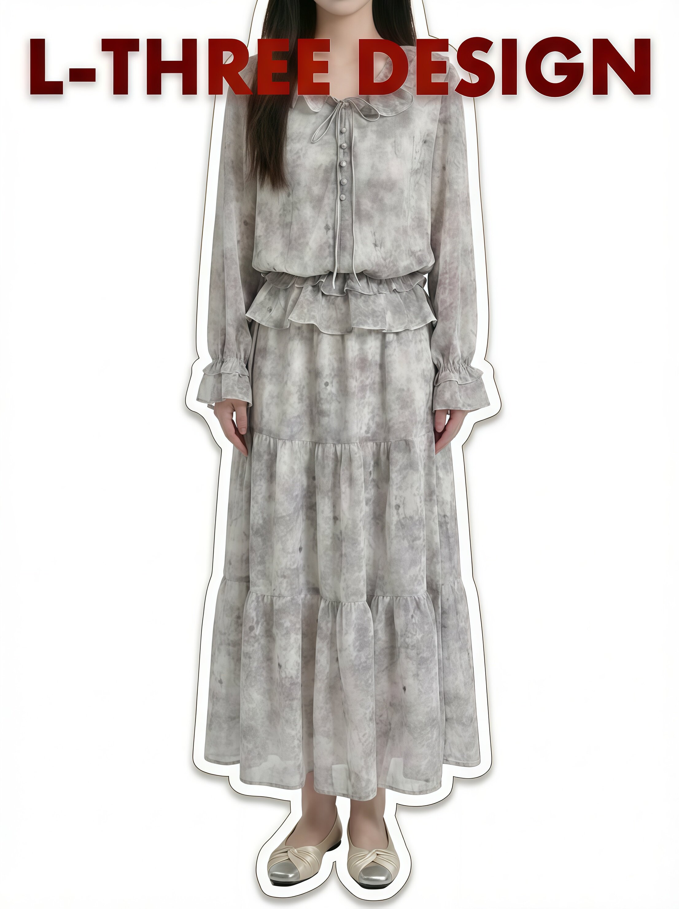 L-THREE『淡墨沁花』定制立体花纹面料！清冷感拉满