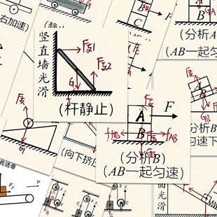 100张初中物理受力分析贴纸初中高中中考复习物理笔记错题本手账装饰防水贴画diy