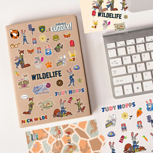 疯狂动物城贴纸pet透明防水贴