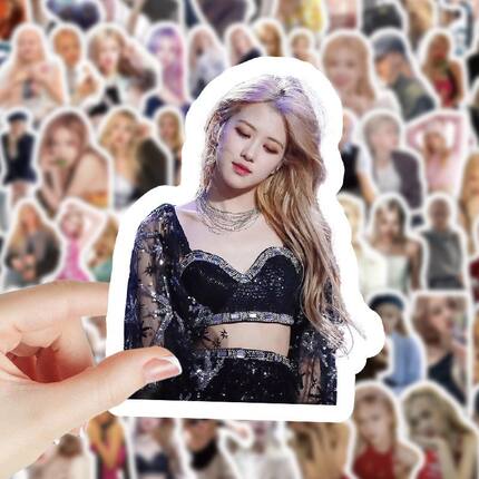 200张rose朴彩英贴纸韩国女团BLACKPINK粉墨周边DIY手机笔记本电脑平板ipad水杯桌面创意装饰贴画