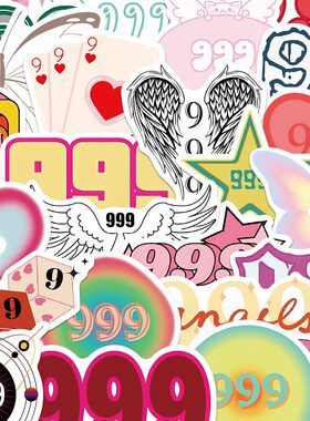 天使数字999贴纸ins风
