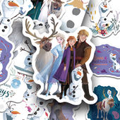 100张正版 迪士尼公主贴纸冰雪奇缘贴纸爱莎安娜艾莎冰雪公主女王镭射贴纸女生女孩儿童贴画幼儿园装 饰贴防水