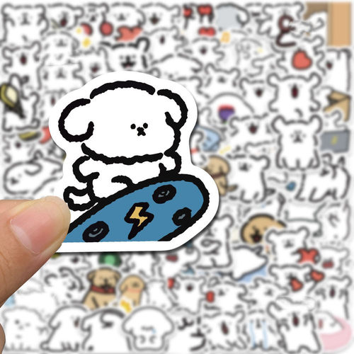 可爱线条小狗表情包贴纸