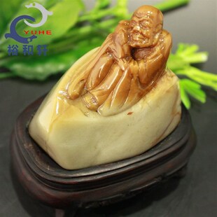 寿山石摆件 连江黄石 r气定神闲 临危不乱 老者精美摆件【裕和轩